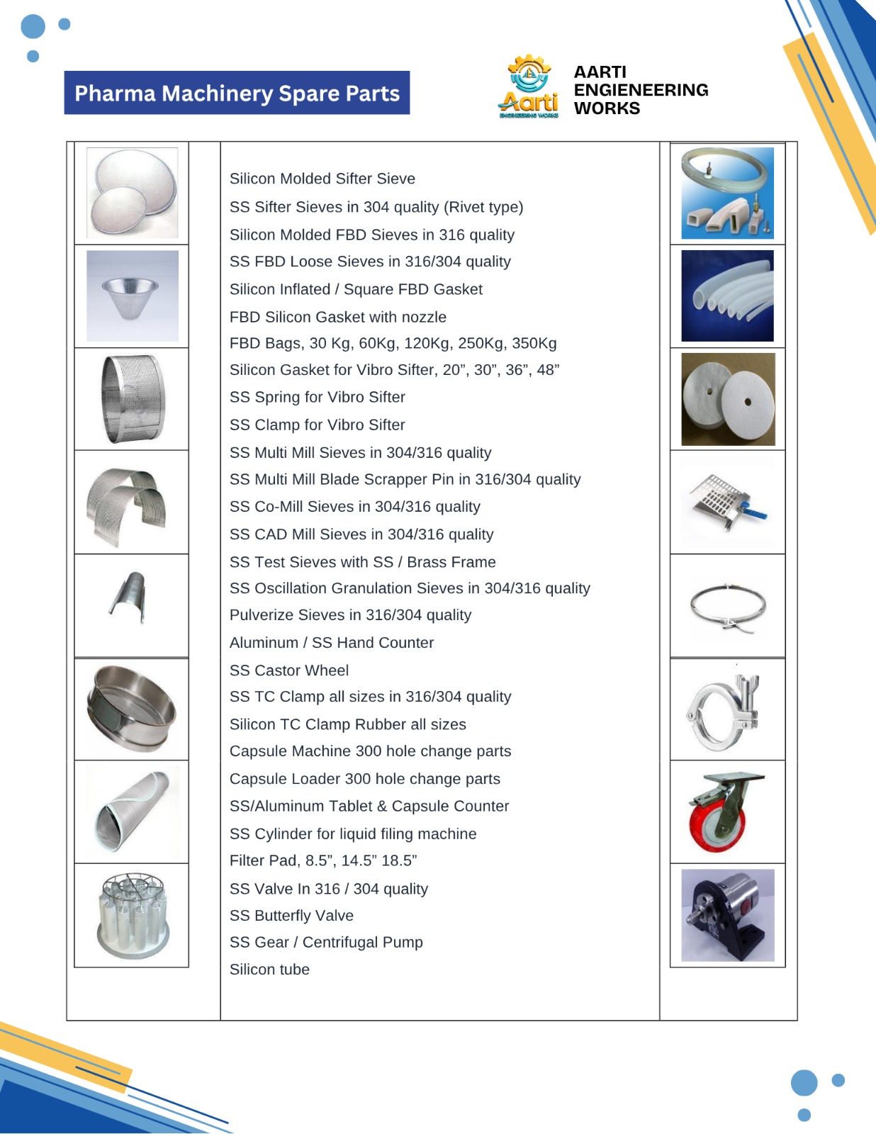 Pharma Machinery Spare Parts